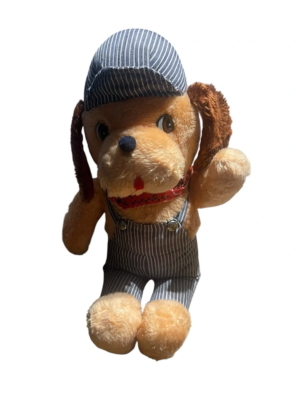 Vintage Knickerbocker 1970s Casey Jones Puppy Dog Train Conductor Stuffed Plush